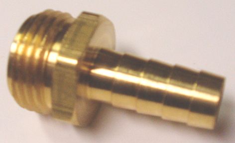 Hose Connector Male Barbed 1/2'', Brass