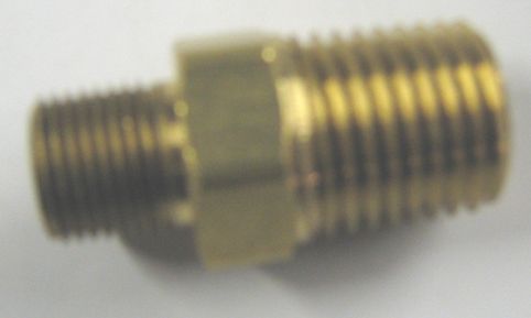 Hex Nipple 1/4'' x 53/64'' Long BSPP Threaded Brass