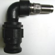 1 1/2'' Female Adapter To 1'' SS Hose Barb 90