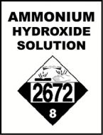 Container Label Ammonium Hydr. Solution 2672