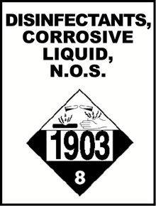 Container Label Disinf. Corrosive Liquid 1903