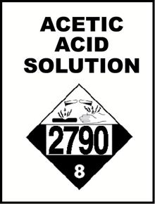 Container Label Acetic Acid Soln. 2790